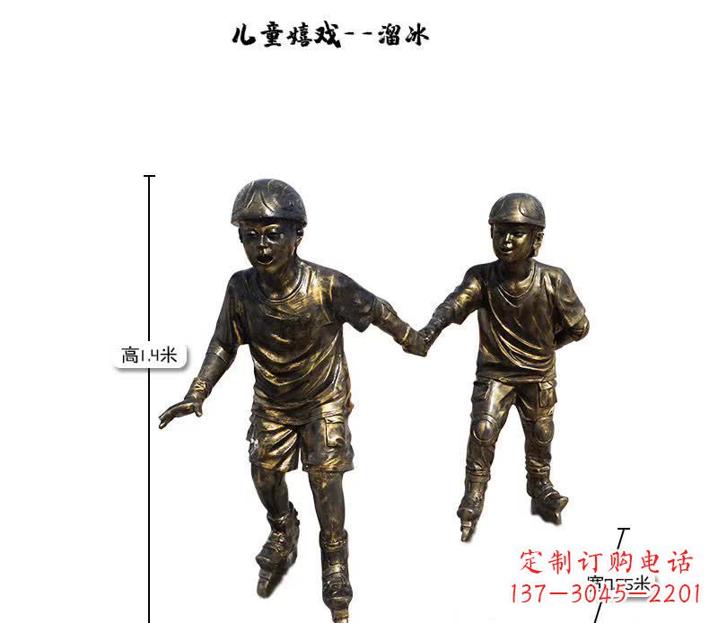 泰安中领雕塑推出的趣味滑冰儿童雕塑一直是客户…