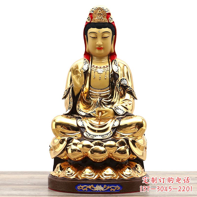 泰安荣耀观世音,精巧纯铜雕塑