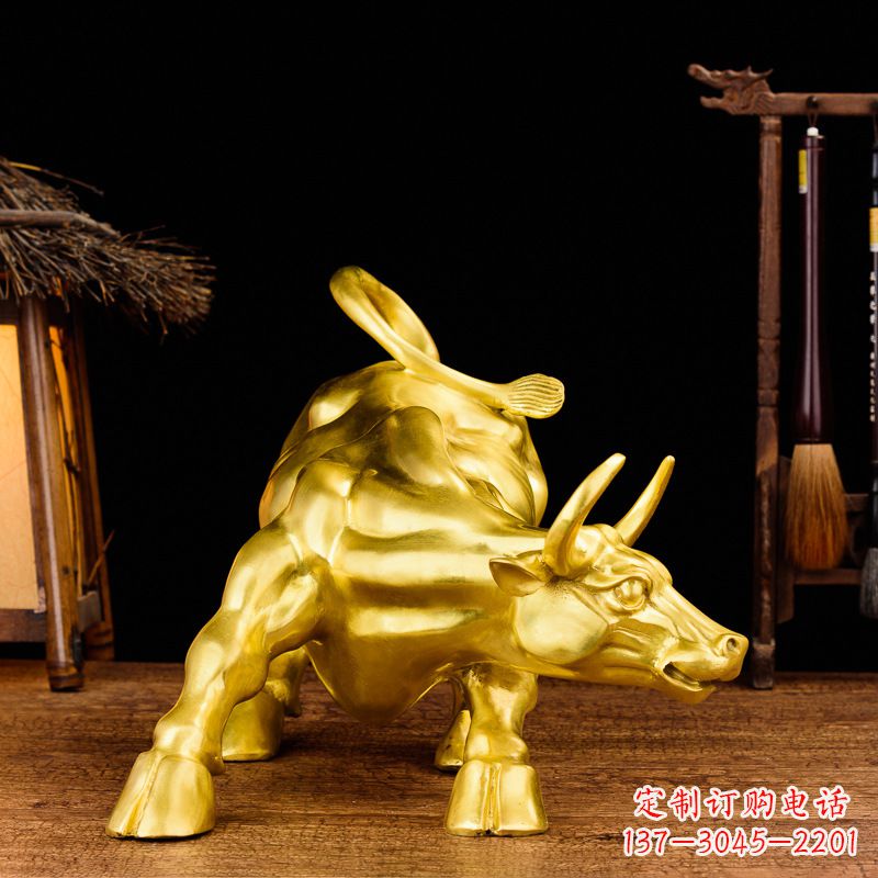 泰安鎏金华尔街铜牛生肖动物雕塑