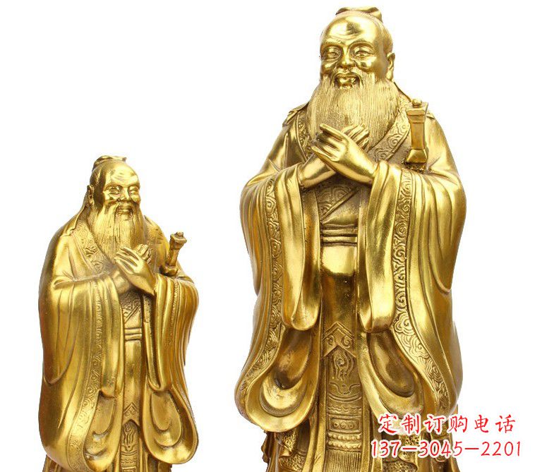 泰安鎏金质感精美孔子铜雕像