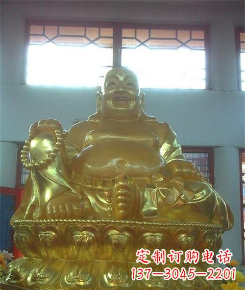 泰安传统工艺制作鎏金弥勒佛像