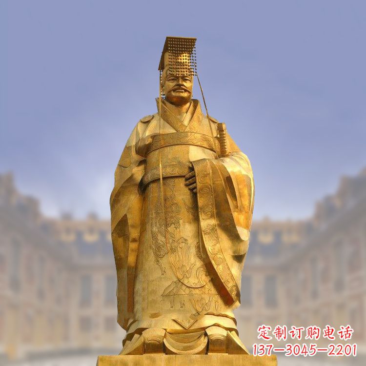 泰安秦始皇铜雕塑,传承历史荣耀