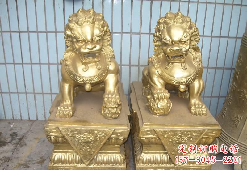 泰安北京狮子雕塑,高雅典雅的手工鎏金铜制品
