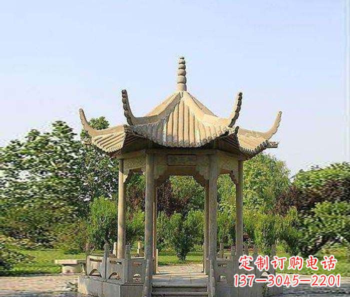 泰安六角凉亭雕塑:精致而经典