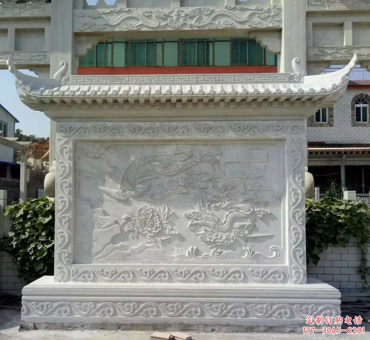 泰安墙面影壁石雕,让龙凤陪您共度美好!