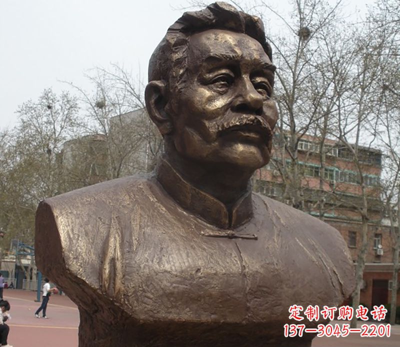 泰安鲁迅胸像名人铜雕是中领雕塑公司定制的一款…