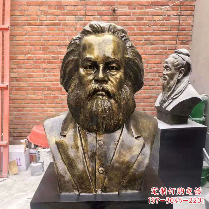 泰安马克思玻璃钢头像校园名人雕塑