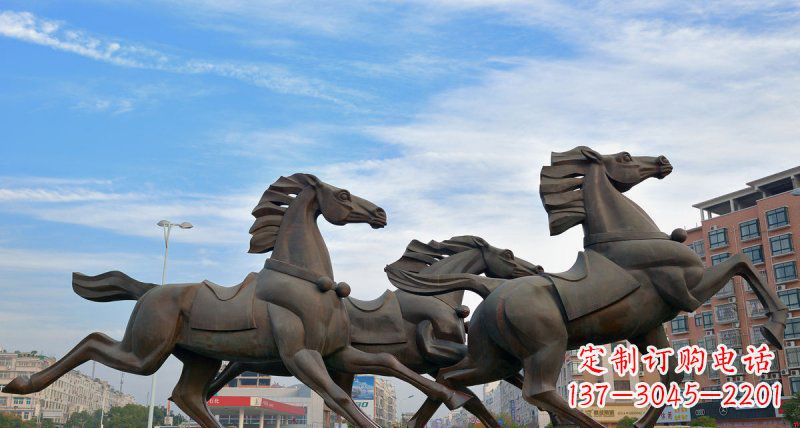 泰安马广场动物铜雕塑