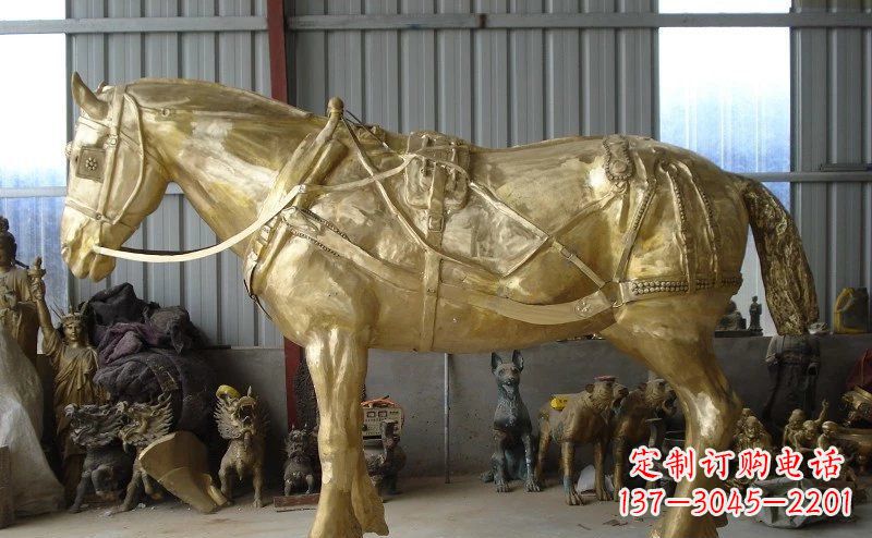泰安中领雕塑:马拉车铜雕动物精华雕塑