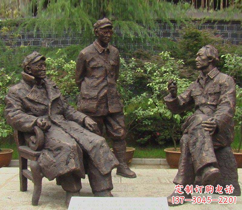 泰安毛泽东刘伯承伟人铜雕