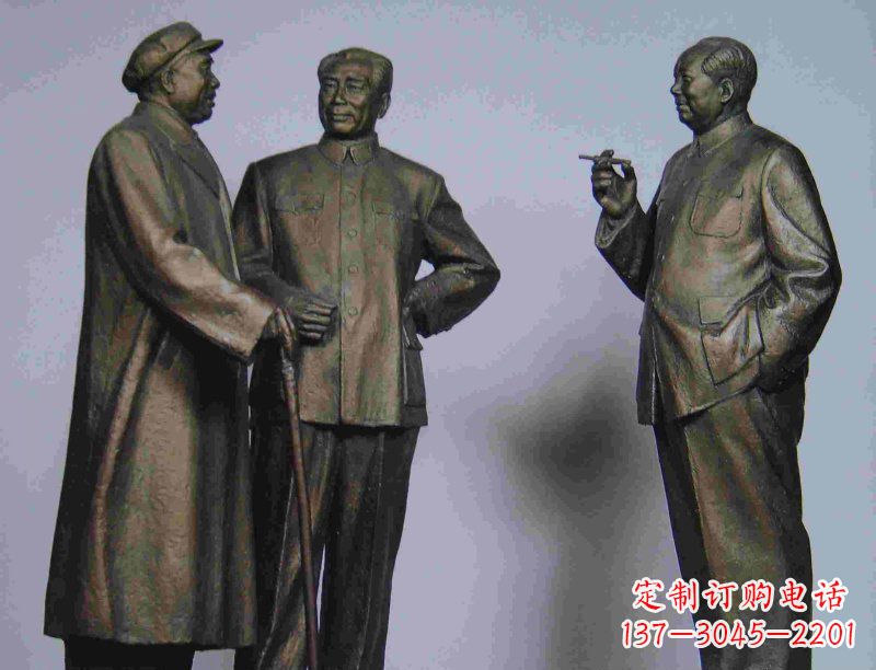 泰安毛主席周恩来朱德伟人铜雕