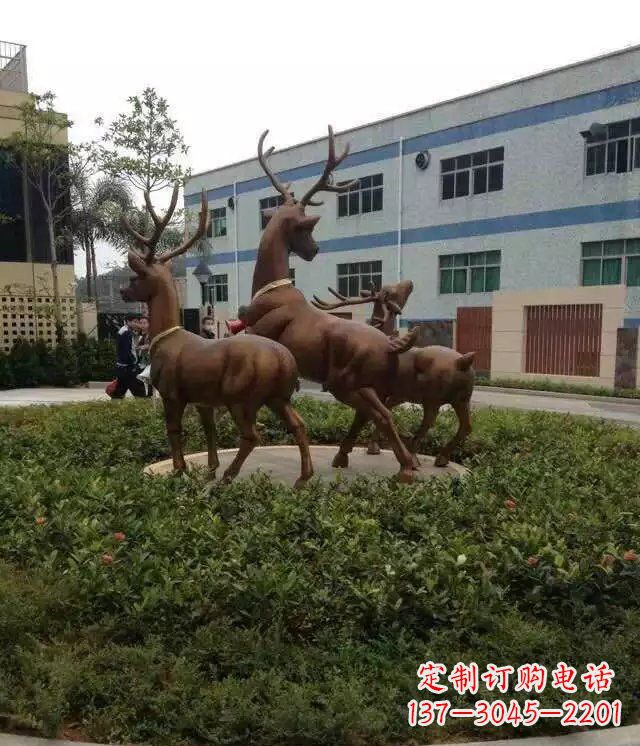 泰安梅花鹿小区铜雕精美礼品