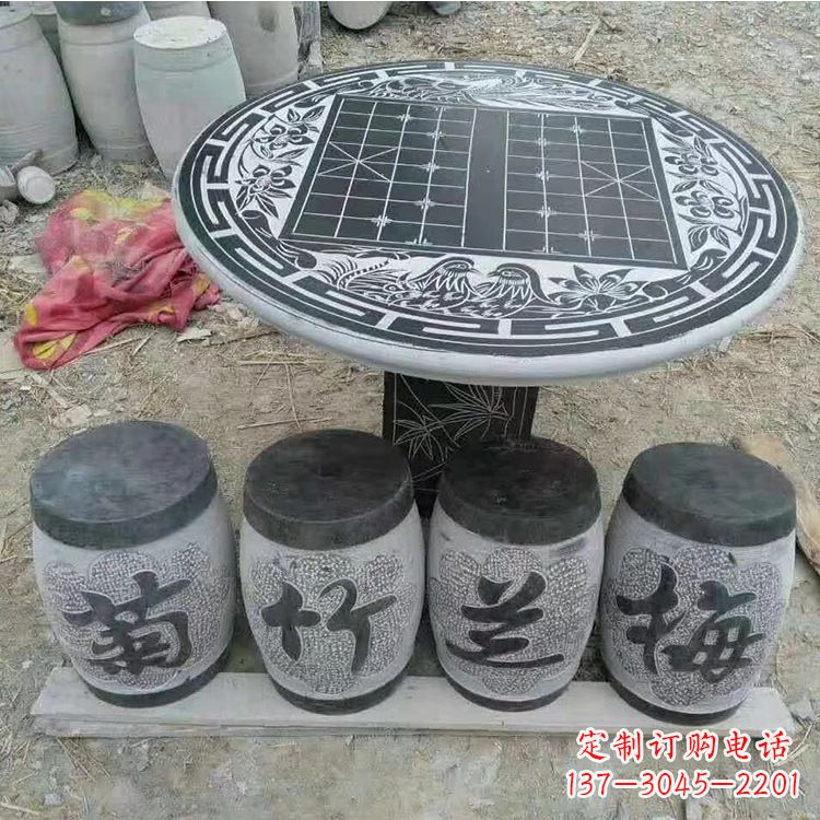 泰安传统文化融入石桌凳雕塑