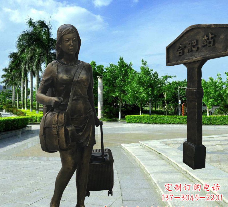泰安美貌铸就的美女铜雕