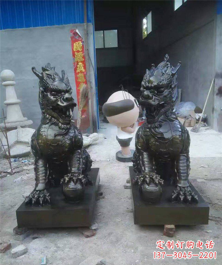 泰安中领雕塑——神兽铜雕麒麟护持您的门口