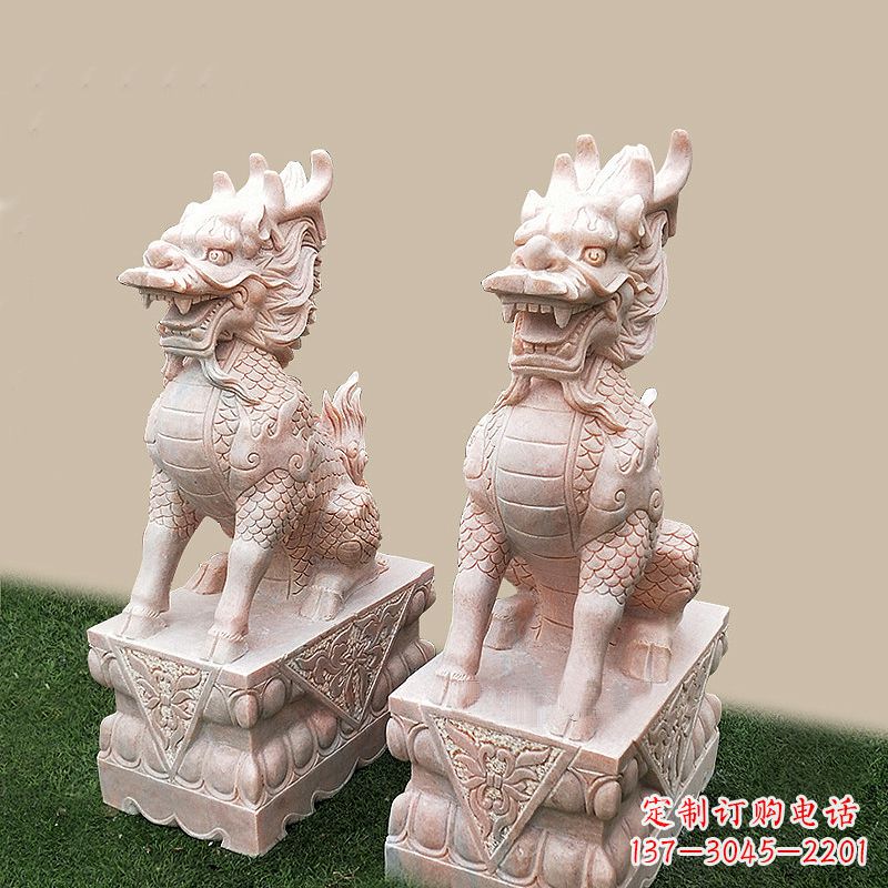 泰安门口看门神兽麒麟石雕