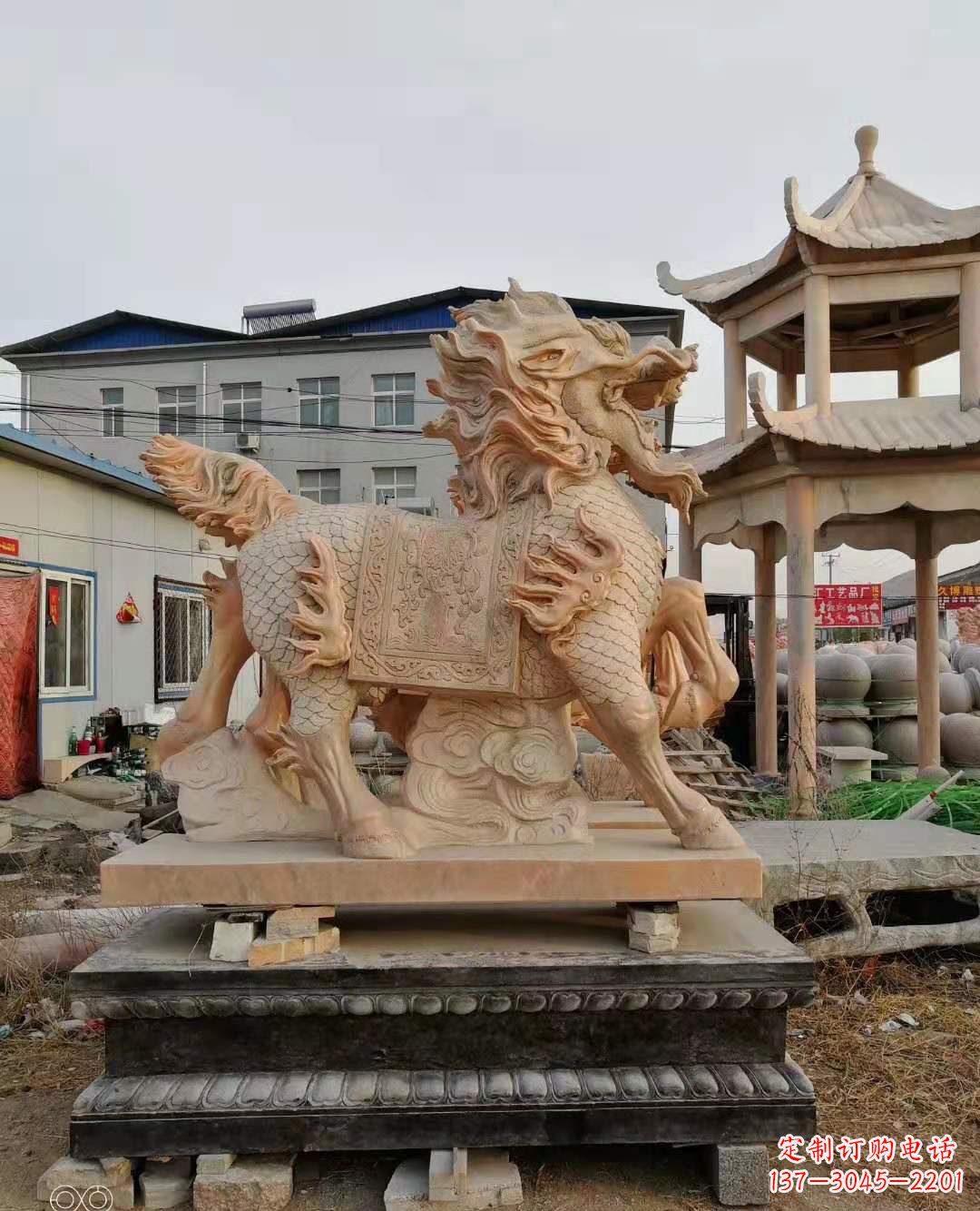 泰安麒麟石雕，中领雕塑独特定制