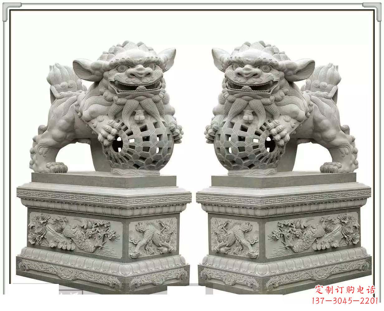 泰安精美网球狮石雕,匠心雕刻绝美网球图案