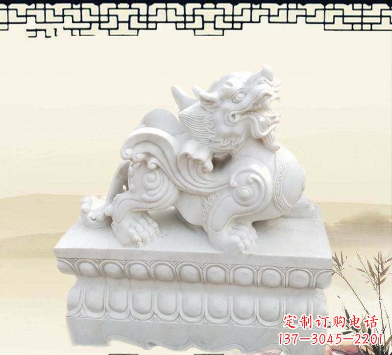 泰安精美貔貅石雕雕塑,烘托家门口的神秘感