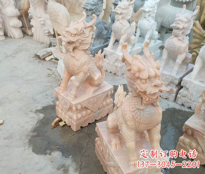 泰安华丽夺目,雕琢精美的麒麟石雕