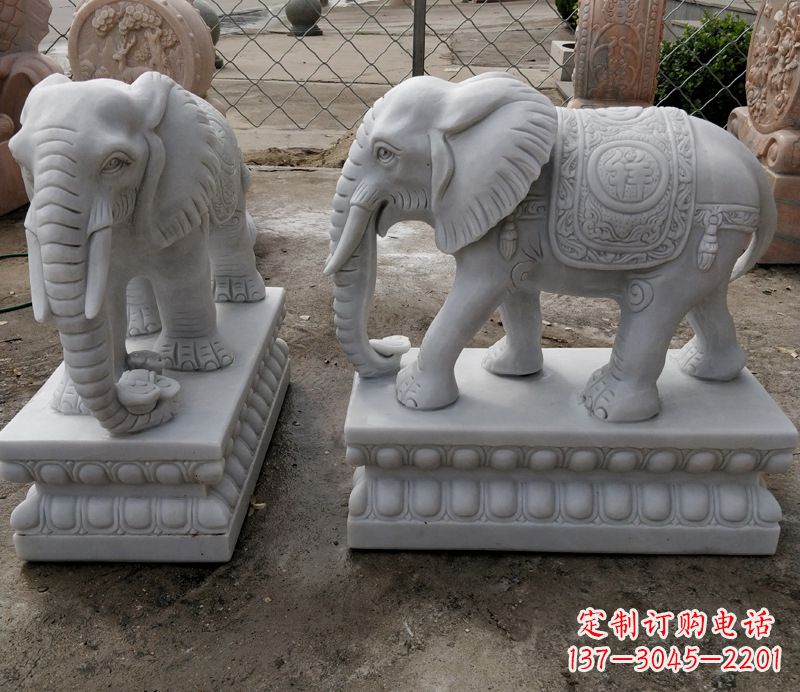 泰安石雕大象,营造优雅气派