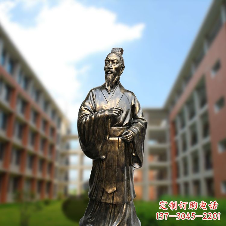 泰安精美艺术,历久弥新的孟子玻璃钢仿铜雕像