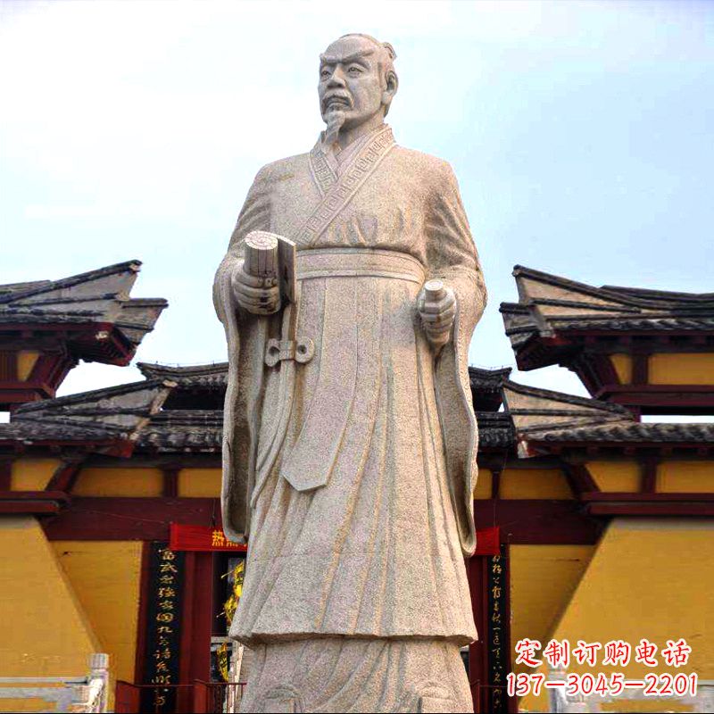 泰安传承中华传统文化,传神孟子砂岩石雕塑