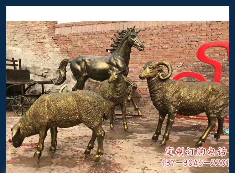 泰安中领雕塑|绵羊公园动物铜雕,让自然之美永存