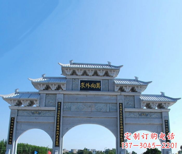 泰安手工精美石牌坊雕塑,让您的空间更加美观!