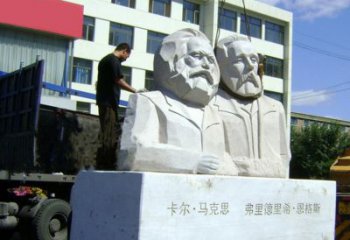 泰安汉白玉马克思与恩格斯雕塑--让爱情延续