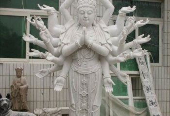 泰安汉白玉千手观音雕塑，精致细腻，深具宗教意义