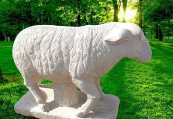泰安中领雕塑的汉白玉山羊石雕是一件雕刻精美的…