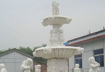 泰安汉白玉天使大型喷泉石雕