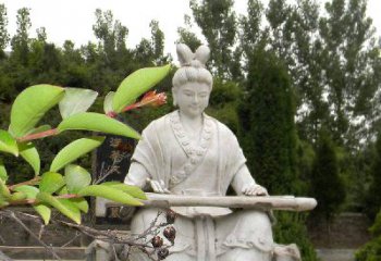 泰安汉末才女蔡文姬弹琴石雕塑-景区园林历史名人雕像