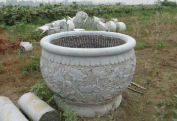 泰安荷花花盆公园景观石雕，千般美妙一览无余