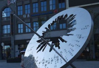 泰安传统与现代完美结合的户外日晷雕塑