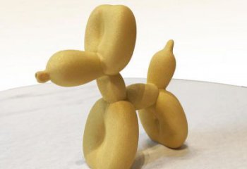 泰安黄色不锈钢雕塑狗，展现场面气势