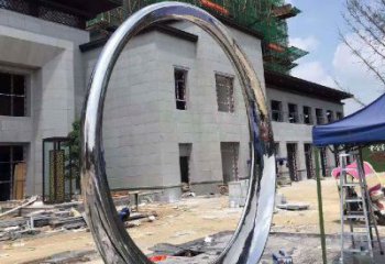 泰安镜面圆环不锈钢雕塑112