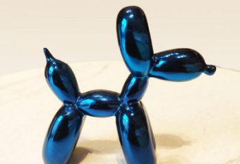 泰安蓝色气球狗雕塑摆件，可定制大小