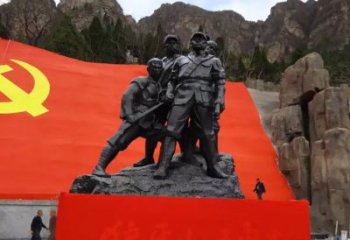 泰安狼牙山五壮士烈士铜雕，永载革命先烈光辉