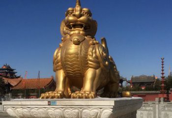 泰安鎏金獬豸铜雕，为您提供精美的景观雕塑