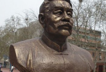 泰安鲁迅胸像名人铜雕是中领雕塑公司定制的一款…