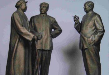 泰安标题:伟人朱德毛主席铜雕——传承毛主席精神