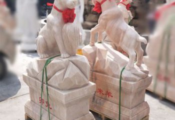 泰安卯兔·晚霞红12生肖石雕兔雕塑