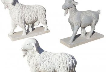 泰安绵羊石雕公园动物雕塑-精致耐用的绵羊雕塑
