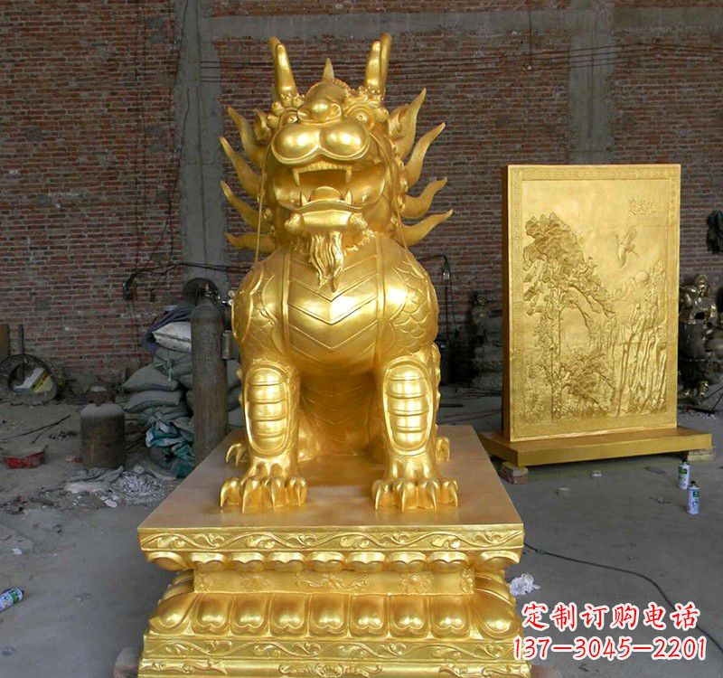 泰安纳福麒麟铜雕