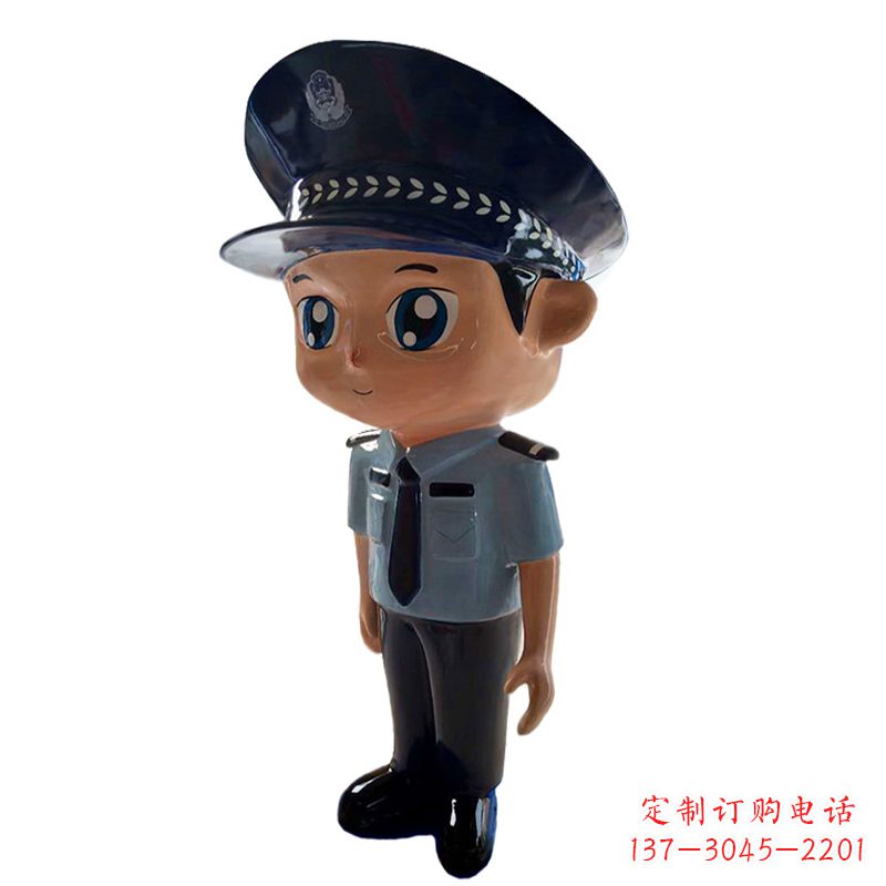 泰安男警察玻璃钢卡通雕塑