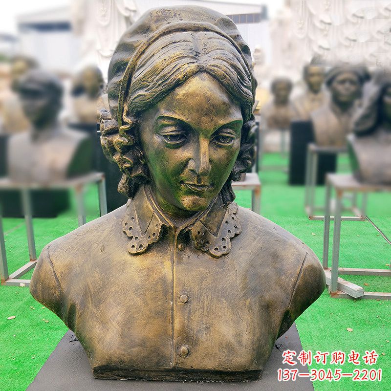 泰安南丁格尔纯铜头像雕像——传承慈善精神