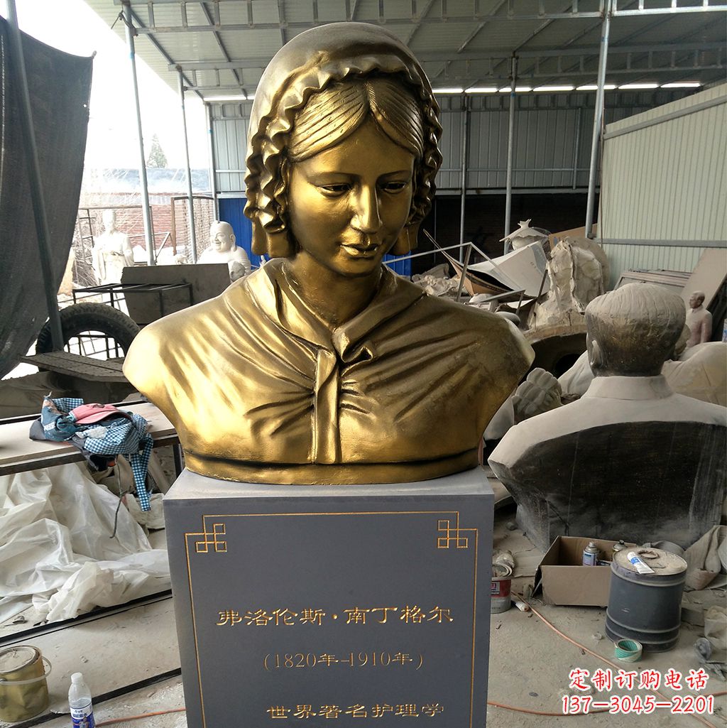 泰安南丁格尔玻璃钢头像雕塑,高品质艺术定制