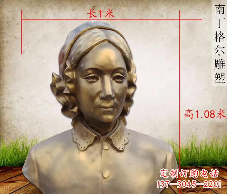 泰安精雕细琢,南丁格尔胸像铜雕塑